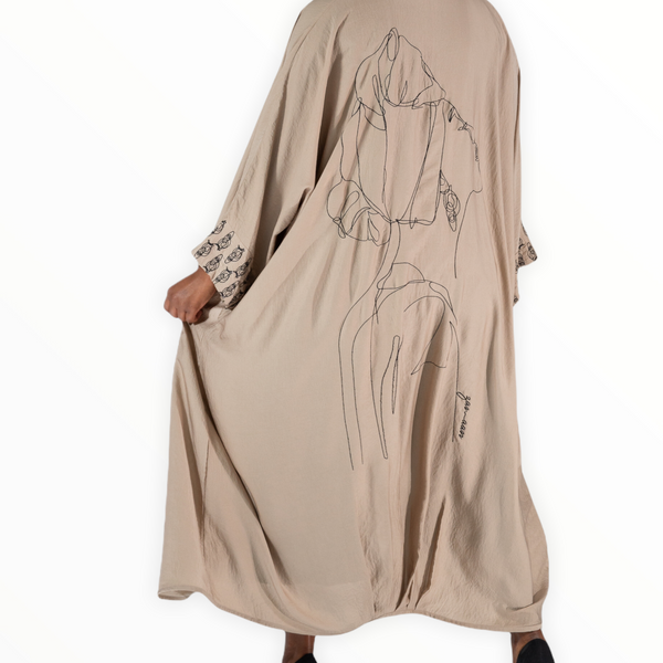 EMBROIDERED DIVA KIMONO || wheat