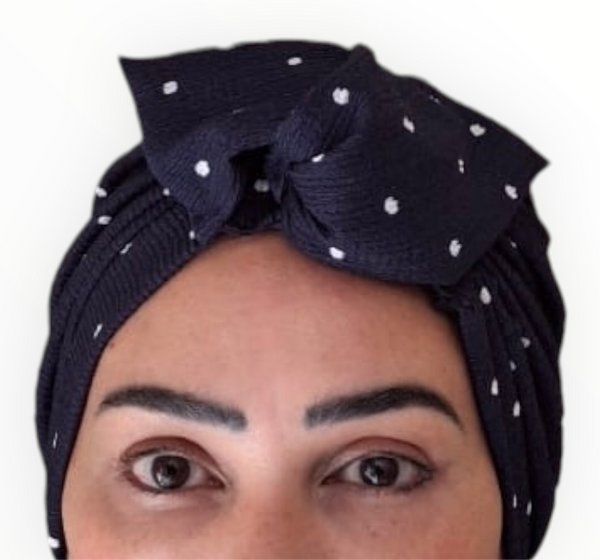 TURBAN || navy polka