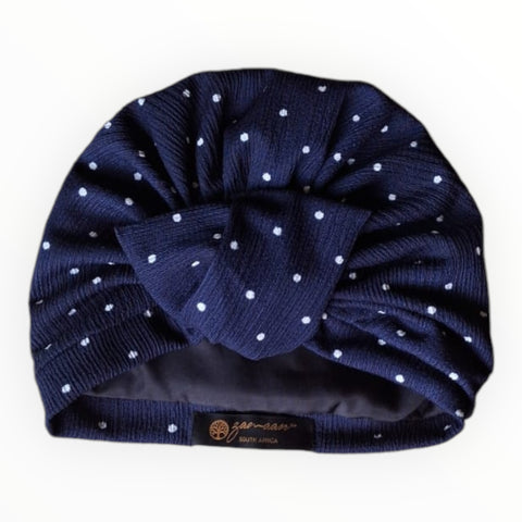 TURBAN || navy polka