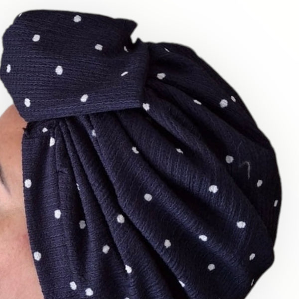 TURBAN || navy polka