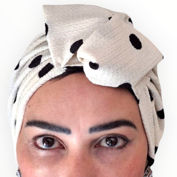 TURBANS || cream polka