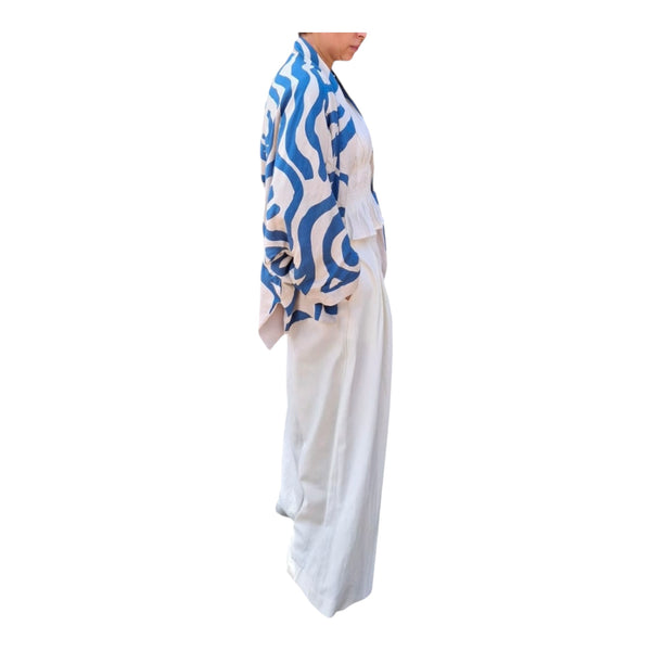 ABSTRACT LINE KIMONO || ocean