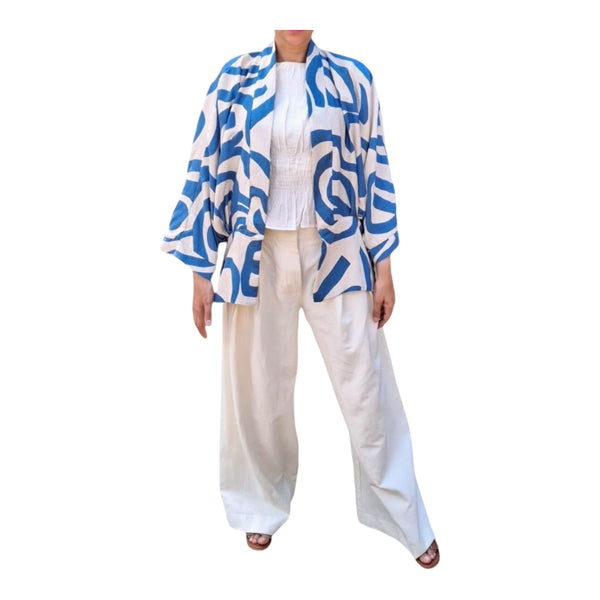 ABSTRACT LINE KIMONO || ocean